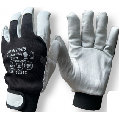 Rękawice Ocieplane Zimowe Skóra Rzep Assembly Gloves Winter